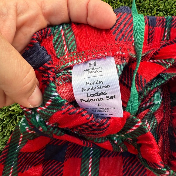 Members Mark Ladies Family‎ Sleep Holiday Pajama Set Red Plaid Long Sleeve L - Picture 3 of 3
